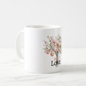 Rosa Ostereier Blumenstrauß Kaffeetasse (Vorderseite Links)