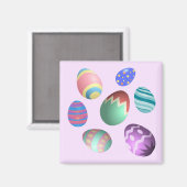 Rosa Ostereier Ostereier Party Ei Jung Pastell Nie Magnet (Vorderseite/Rückseite)