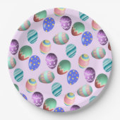 Rosa Ostereier Ostereier Party Ei Jung Pastell Nie Pappteller (Vorderseite)