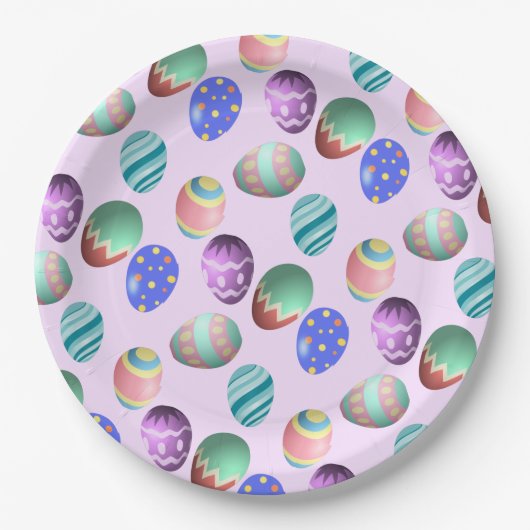 Rosa Ostereier Ostereier Party Ei Jung Pastell Nie Pappteller (Vorderseite)