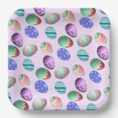 Rosa Ostereier Ostereier Party Ei Jung Pastell Nie Pappteller (Vorderseite)