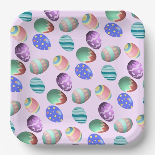 Rosa Ostereier Ostereier Party Ei Jung Pastell Nie Pappteller (Vorderseite)