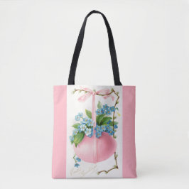 Rosa Ostereier und Blume Tasche