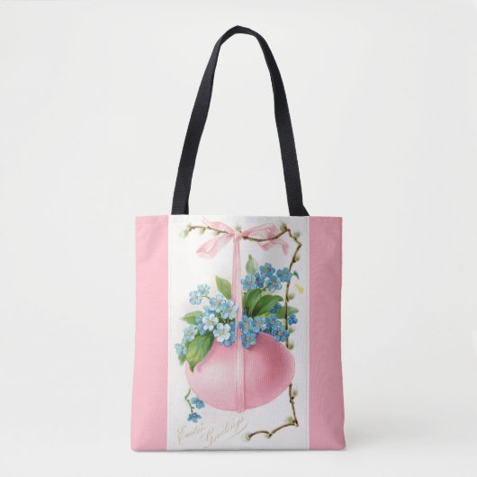 Rosa Ostereier und Blume Tasche (Vorderseite)