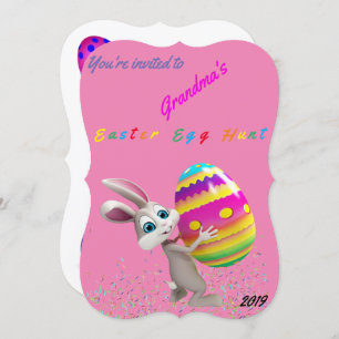 Rosa Ostereierjagd mit Sprinklen Einladung