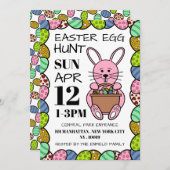 Rosa Osterhase, Ostereierjagd Ankündigung (Vorne/Hinten)