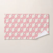 Rosa Osterhase über Schürze Badhandtuch Set (Handtuch)