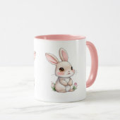 Rosa Osterhasen Tasse (VorderseiteRechts)