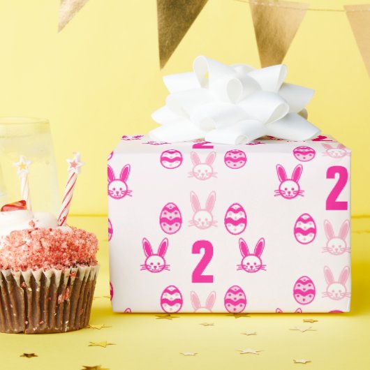Rosa Ostern 2. Geburtstag Geschenkpapier (Geburtstagsparty)