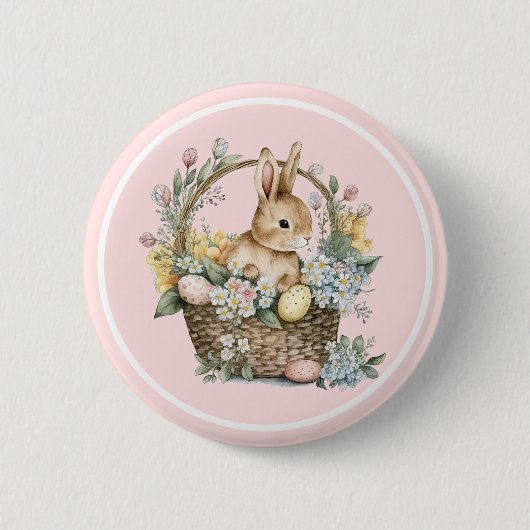 Rosa Ostersonne Button (Vorderseite)