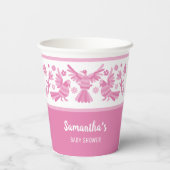 Rosa Otomi es ist ein Mädchen danke Pappbecher (Rückseite)