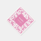 Rosa Otomi mexican Babydusche Papierplatte Serviette (Ecke)