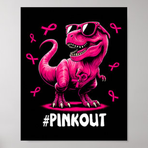 Rosa Out Brustkrebs Dinosaurier Ribbon Boy Girl Ki Poster