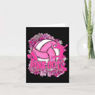 Rosa Out Bump Set Spike Volleybll Brustkrebs A Karte