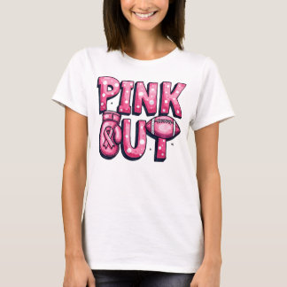 Rosa Out Football Brustkrebs Monat T-Shirt