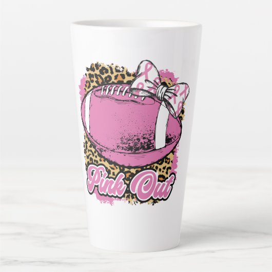 Rosa Out mit Rugby (Softball) Ball Milchtasse (Vorderseite)