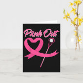 Rosa-out-Rosa Brustkrebs Schleife Herz mit Lakr Karte (Gelbe Blume)