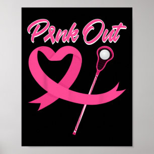 Rosa-out-Rosa Brustkrebs Schleife Herz mit Lakr Poster