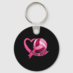 Rosa-out-Rosa Brustkrebs Schleife Herz und Band Schlüsselanhänger