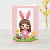 Rosa Outfit Freude Muster Karte (Gelbe Blume)