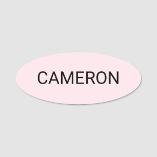 Rosa Oval Name Tag Abzeichen Button oder Magnesium