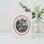 Rosa Oval Rahmen mit Bow - Anpassen mit Ihrem Bild Postkarte (Stehend Vorderseite)
