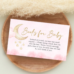 Rosa Over the Moon Baby Shower Bücher für Baby Begleitkarte