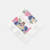 Rosa Owl Aquarell Blumengeburt Serviette (Ecke)