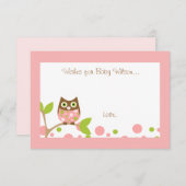 Rosa Owl Baby Dusche Einladung (Vorne/Hinten)