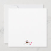 Rosa Owl Baby Dusche Einladung (Rückseite)