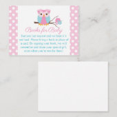 Rosa Owl Book Request Card Owl Book Insert (Vorne/Hinten)