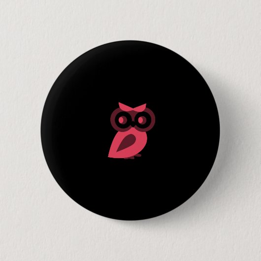 Rosa Owl Button (Vorderseite)