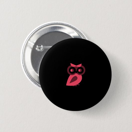 Rosa Owl Button (Vorne & Hinten)