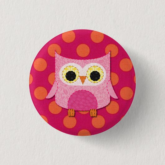 Rosa Owl Button-Button Button (Vorderseite)