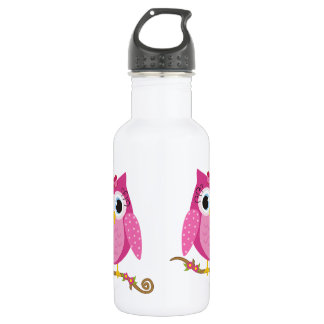 Rosa Owl Design Trinkflasche