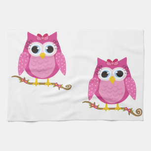 Rosa Owl Designgeschenke Geschirrtuch