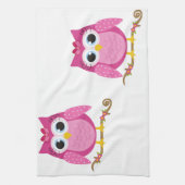 Rosa Owl Designgeschenke Geschirrtuch (Vertikal)