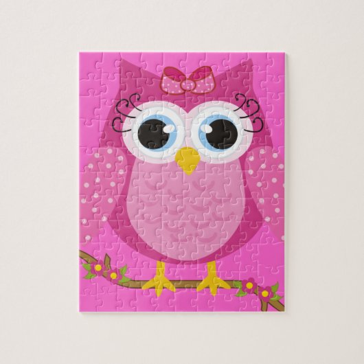 Rosa Owl Designgeschenke Puzzle (Vertikal)
