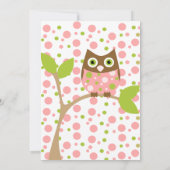 Rosa Owl Geburtsankündigung. Ankündigung (Rückseite)