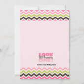 Rosa Owl Große Nummer Eins 1. Geburtstag Einladung (Rückseite)