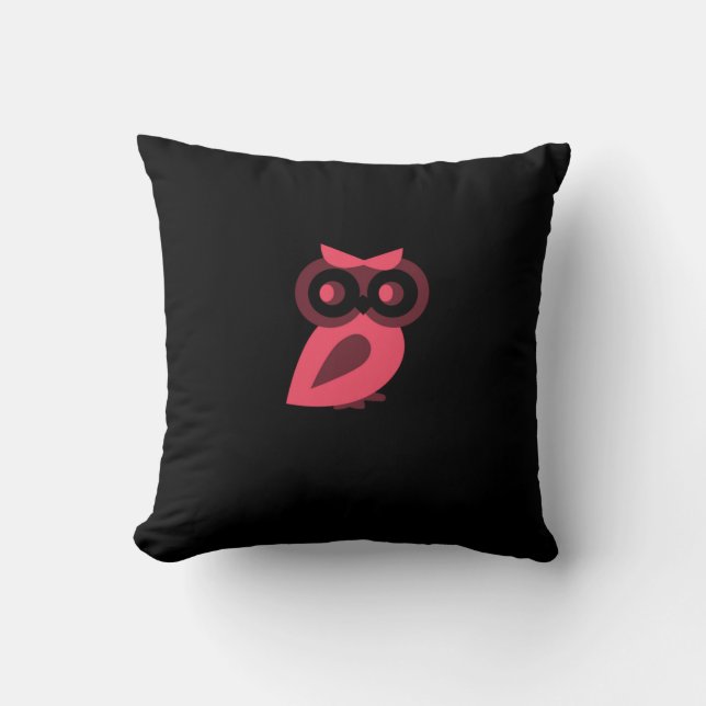 Rosa Owl Kissen (Vorderseite)