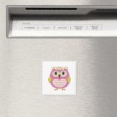 Rosa Owl Magnet (In Situ (Geschirrspüler))