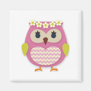 Rosa Owl Magnet