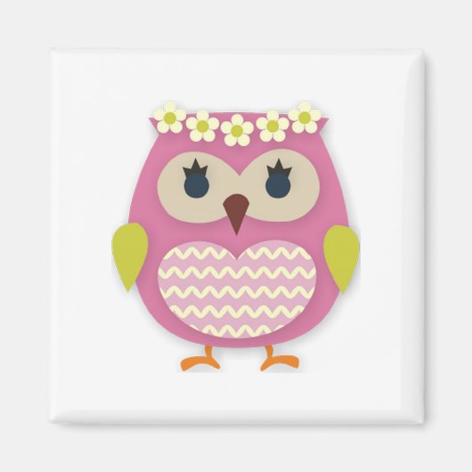 Rosa Owl Magnet (Vorne)