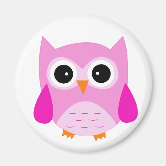 Rosa Owl-Magnet Magnet (Vorne)