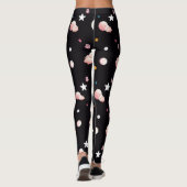 Rosa Owl Moonlight Muster Leggings (Rückseite)