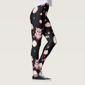 Rosa Owl Moonlight Muster Leggings (Rechts)
