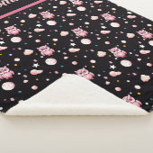 Rosa Owl Moonlight Muster Sherpadecke (3/4)