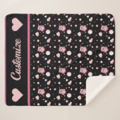 Rosa Owl Moonlight Muster Sherpadecke (Vorderseite (Horizontal))