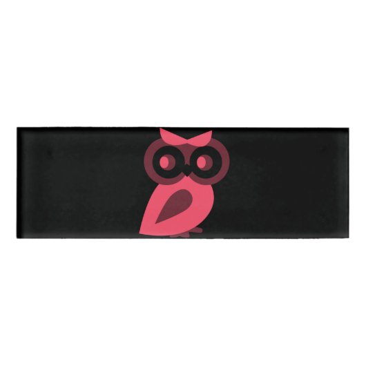 Rosa Owl Name Namenschild (Vorderseite)